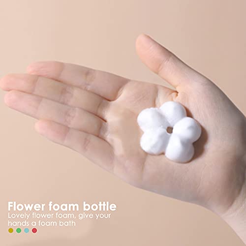 Dispensador De Jabón En Espuma, Forma De Flor Creativa Envases De Jabón Líquido Para Manos Vacíos Botellas De Plástico Con Burbujas De Presión Para Loción Limpiadora Facial Champú Cosmético, 300 Ml