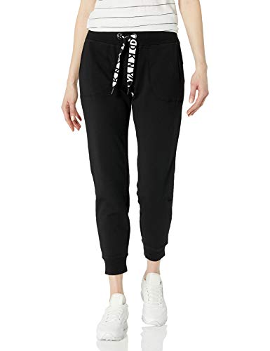 DKNY SPORT Logo Drawcord Joggers Pantalones de chándal, Black, Medium De Las Mujeres