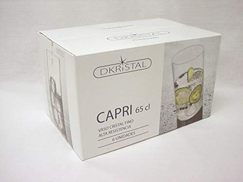 Dkristal Capri Vaso para Combinados, 0.65 L, Cristal, 6 Unidades