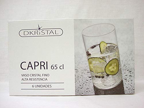 Dkristal Capri Vaso para Combinados, 0.65 L, Cristal, 6 Unidades