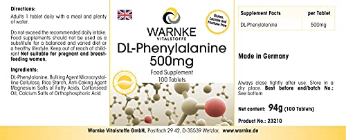 DL-Fenilalanina 500mg – 100 comprimidos