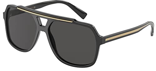 Dolce & Gabbana Gafas de sol DG4388 501/87 Gafas de sol hombre color Lente negra Gris oscuro tamaño 60 mm