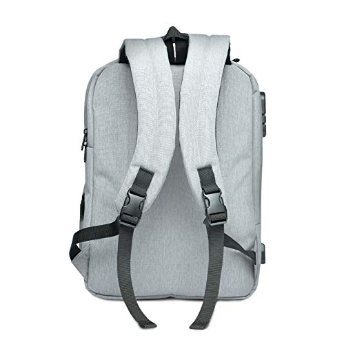 DONKEY PC - Maletín Ordenador portátil antirrobo de hasta 15.6 Pulgadas con Puerto USB. Mochila compacta de Viaje, Estudios o Trabajo. Mochila Funda portátil Hombre y Mujer. (Gris)