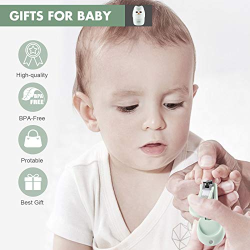 DOOGAXOO Cortaúñas para bebés, Kit de uñas para bebés 4 en 1 Seguro con Estuche Lindo, cortaúñas, Tijeras, Pinzas, Juego de limas de uñas para bebés para recién Nacidos, bebés, niños pequeños y niños