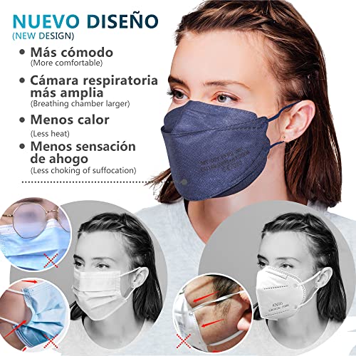 DOUBLE M Mascarillas FFP2 NR Certificación CE 0370 Uso No Médico 3, 5, 10, 20, 50 o 100 pcs, filtración ≥ 95%, comoda ligera, Filtro Multicapa, Uso Personal, Mascarillas Facial Protección