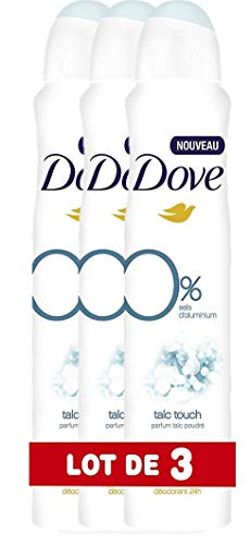 Dove 0% desodorante para mujer en spray Talc Touch – Lote de 3