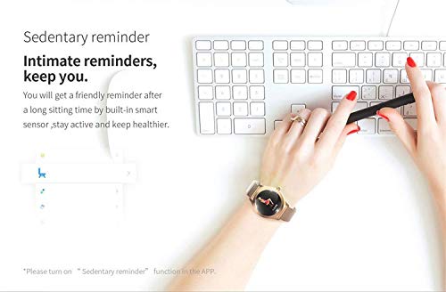 Dray Smartwatch KW10,Pantalla táctil Resistente al Agua Redonda Ip68,rastreador de Ejercicios con frecuencia cardíaca y Pulsera con podómetro para iOS/Android,Reloj Inteligente para Mujeres