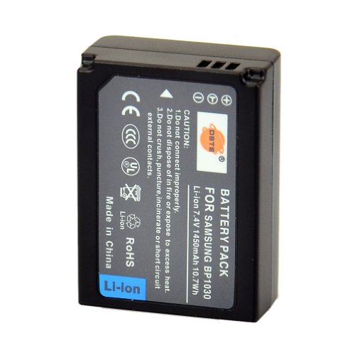 DSTE Full Coded - Batería para cámaras Samsung NX200, NX210 y NX1000 (iones de litio, 7,4 V, 1400 mAh, equivalente a BP-1030)