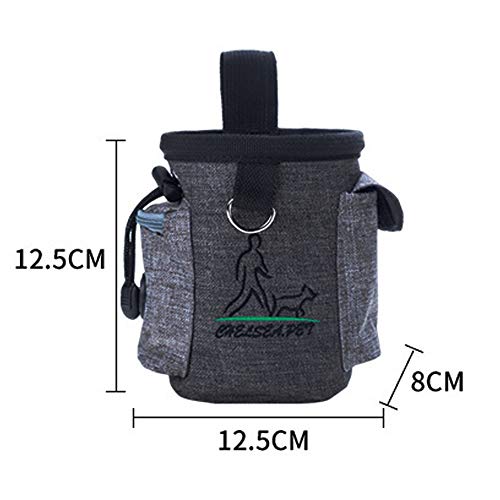 DXIA Bolso de Entrenamiento de Perro, Bolsa de Comida para Perros Golosinas, Perro Tratamiento de Cintura Bolsa, Impermeable Antirasguños con Cordón y Bolsillo, Bolsa de Golosinas para Gatos