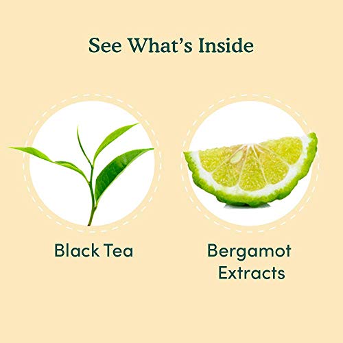 Earl Grey Citrus, (30 bolsitas de té), 100% NATURAL, Pirámide de hojas largas Earl Grey Tea Bags, aromático y delicioso, té negro mezclado con aceite natural de bergamota