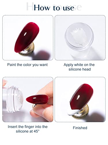 EBANKU 3PCS Nail Art Stamper, Clear Silicone Heads Nail Stamping Diy Soft Nail Art Stamping para Herramientas de Manicura