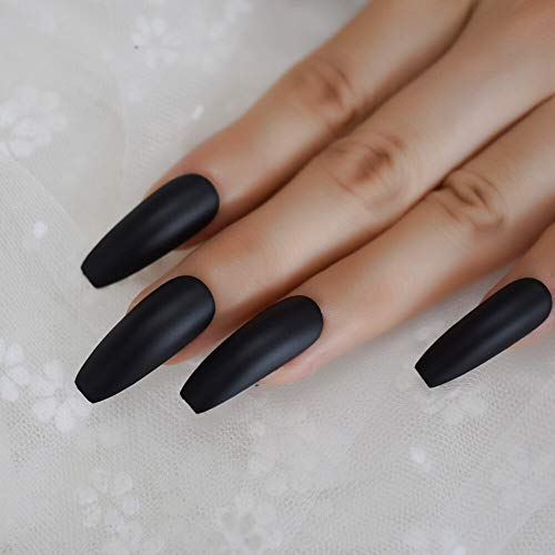 EchiQ Fashion - Uñas postizas para manicura, color negro