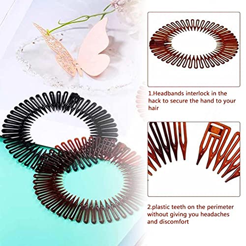 Eeauytr Peine de peluca de primavera, lazos de pelo espiral, 4 piezas de banda elástica para el pelo de fideos de arroz, soportes para coletas para mujeres y niñas accesorios para el cabello