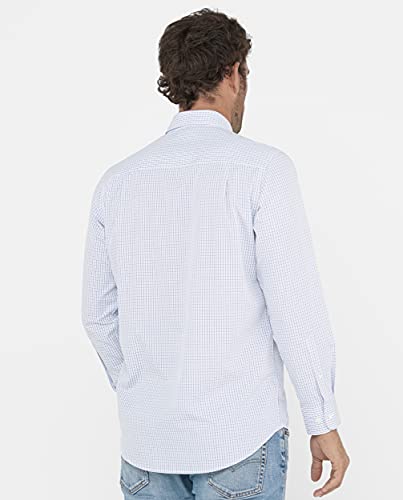 El Búho Nocturno - Camisa Hombre con Bolsillo Fácil Planchado Suavidad Sensacional Azul 39% bambú 61% poliéster Talla 4 (L)