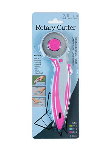 Elan Cutter Rotatorio Tela Rosado, Cuter Circular, Cutter para Patchwork, Corta Telas Costura, Cuter Rotativo Tela, Cutter Manualidades, Cortador Tela, Cortar Tela, Cutter Circular 45mm