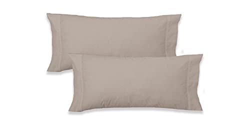 Elige - Funda Almohada Microfibra (Beige, Almohada 75/80 CM)