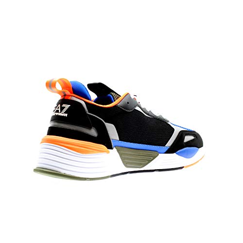 Emporio Armani EA7 Xk165 Zapatillas Moda Hombres Negro/Azul/Naranja - 40 2/3 - Zapatillas Bajas Shoes