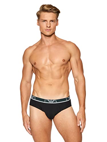 Emporio Armani Monograma Calzoncillos, Hombre, Negro/Verde, M