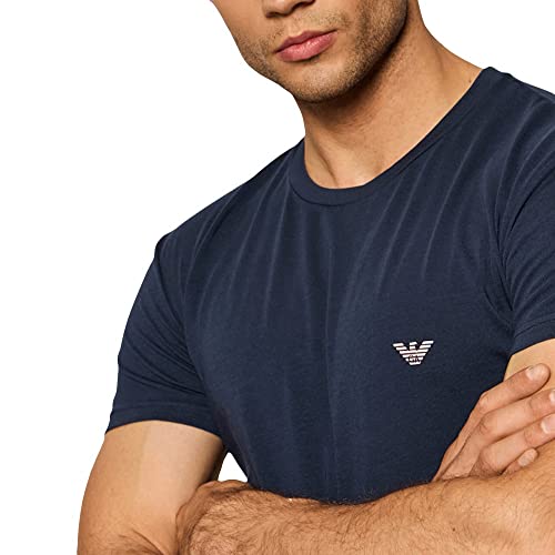 Emporio Armani Shiny Logoband Camiseta, Hombre, Azul (Marine), XL