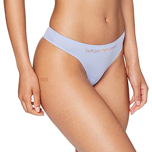 Emporio Armani Underwear Thong Bonding Microfiber Tangas, Azul Celeste, XL para Mujer