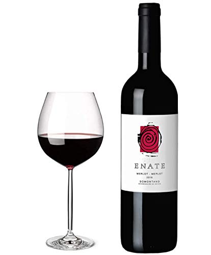 ENATE Merlot-Merlot - Vino Tinto - D.O. Cabernet - 75cl - Vino Tinto de Amplio y Complejo Abanico Aromático - Recuerdos de Frutos Rojos y Notas Balsámicas y Especiadas