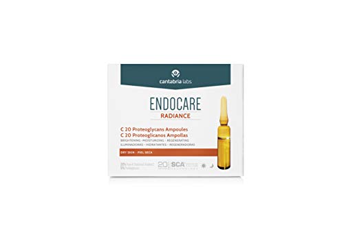 Endocare Radiance C 20 Proteoglicanos - Ampollas Faciales Antiedad, Regeneradoras, Hidratantes y Antioxidantes, con Vitamina C, Pieles Secas o Deshidratadas, 10 Uds