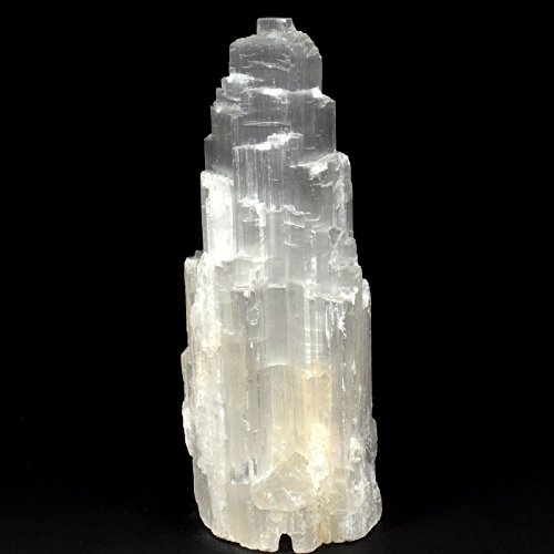 Enorme lámpara de selenita de raso de 3,6 kg, 29,2 cm, cristal natural, forma de montaña, piedra mineral con cordón y bombilla LED - Marruecos