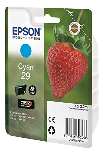 Epson Claria Home 29 - Cartucho de tinta estándar de 3,2 ml, paquete estándar, color cian válido para EPSON Expression Home