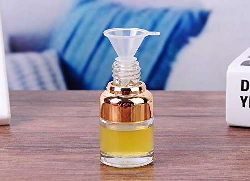 ericotry 1 botella vacía de cristal transparente de lujo para aromaterapia, perfume esencial, aceite de élite, frascos cosméticos con pipeta de cristal, cuentagotas de ojos (30 ml, oro)