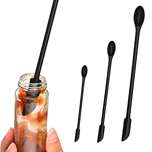 Espátula De Botellas, Mini Espátula De Silicona, Espátula De Silicona Pequeña Flexible, Raspador De Tarro, Espátula Cosmética, Espátula Fina De Cocina Adecuado Para La Mayoría De Contenedores, 3 Pcs