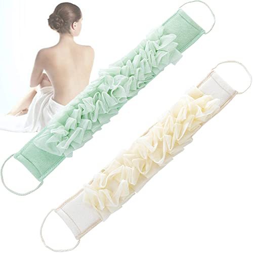 Esponja Limpieza Espalda, 2 Piezas Malla de Esponja de Ducha, Esponja de Piel Limpia para Bañarse, Exfoliar Sponja de Baño, Para Hombres y Mujeres para Limpiar Cuerpo y Espalda