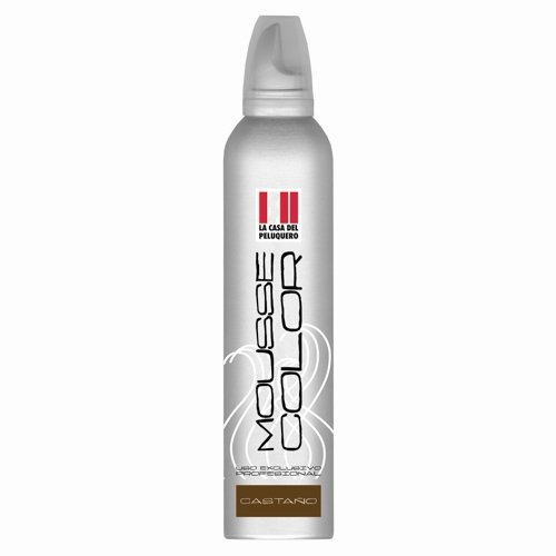 Espuma Mousse Color Castaño - 300ml - Define Rizos y Ondulaciones - Aporta Volumen - Fijación Alta - Corrige Tonos en Cabello Natural y Teñido - Uso Profesional - La Casa del Peluquero