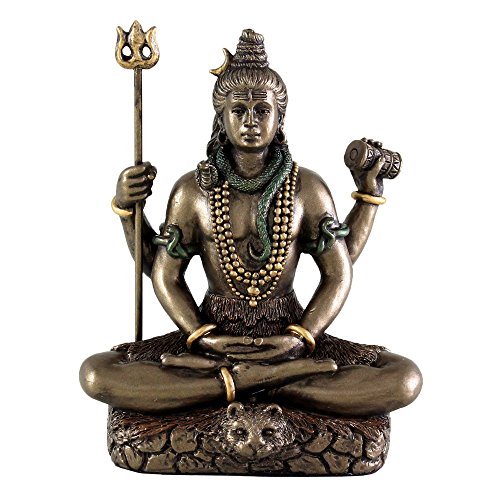 Estatua de escultura hindú Dios Señor Shiva en Meditación Acabado Bronce