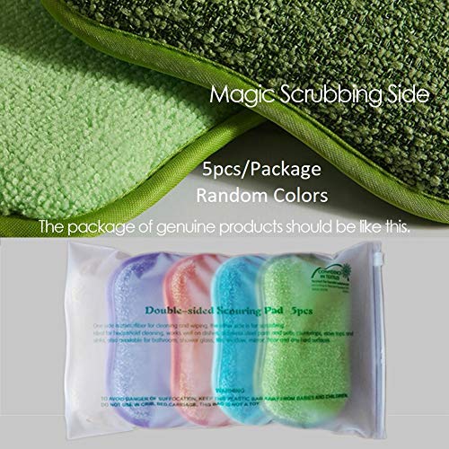 Estropajo Estropajo de cocina de doble cara esponjas de microfibra antibacteriano sin olor Dish Scrubber Cepillo, ideal para antiadherente sartenes ollas, pack de 5 colores al azar.