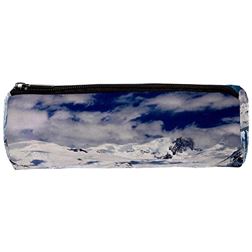 Estuche para lápices con cremallera, organizador de monedas, bolsa de maquillaje para mujeres, adolescentes, niñas, niños, vista aérea de Icebergs Snow Mountain