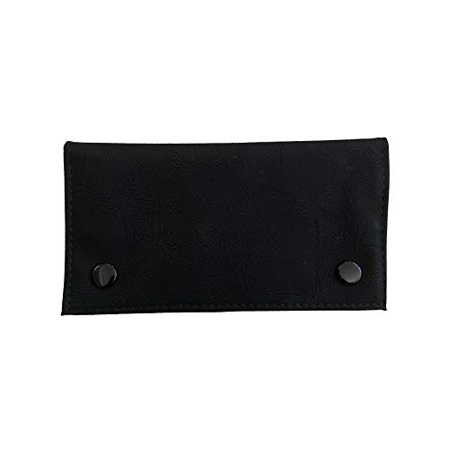 Estuche para tabaco de piel con bolsillo encerado húmedo para tabaco (negro)