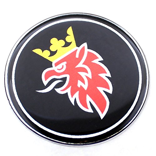 EU-Decals 50 mm Negro Griffin SAAB Cromo Capó Insignia Emblema Cúpula 3D Calcomanía autoadhesiva 9-3