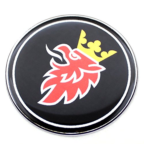 EU-Decals 50 mm Negro Griffin SAAB Cromo Capó Insignia Emblema Cúpula 3D Calcomanía autoadhesiva 9-3