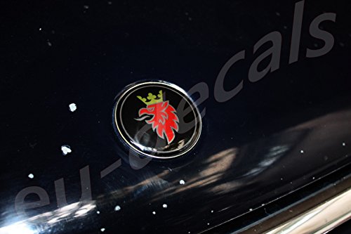 EU-Decals 50 mm Negro Griffin SAAB Cromo Capó Insignia Emblema Cúpula 3D Calcomanía autoadhesiva 9-3