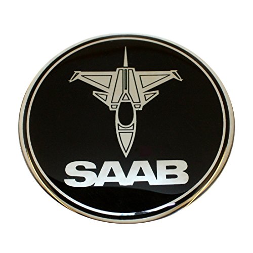 EU-Decals 50mm JET avión SAAB negro cromo capó insignia emblema cúpula 3D calcomanía autoadhesiva respaldo 9-3