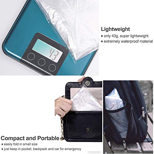 EVANCE Impermeables Desechables,Lluvia Poncho con Capucha Transparente,Poncho de Lluvia desechable,Desechable e Impermeable Emergencia Raincoat para Senderismo y Acampada Chubasquer