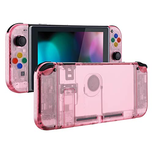 eXtremeRate Carcasa Completa para Nintendo Switch Funda Cubierta Trasera para Consola de Switch,Case de Agarre y Botones Coloridos para Nintendo Switch Joy-con Shell de Bricolaje(Rosa Cereza)