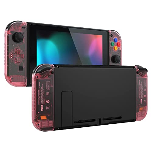 eXtremeRate Carcasa D-Pad Versión con Botones Completos para Nintendo Switch Joycon OLED Funda de Agarre Reemplazo para Nintendo Switch Joycon OLED No Incluye Carcasa de Consola(Rosa Cereza)