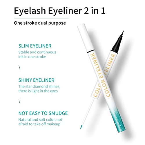 Eyeliner, Lápiz Delineador Líquido, Lápiz Delineador de Ojos Impermeable, para maquillaje de ojos, de delineador de ojos con brillos de diamantes con delineador metalizado brillante para ojos (01)