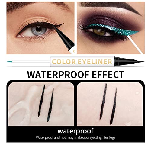 Eyeliner, Lápiz Delineador Líquido, Lápiz Delineador de Ojos Impermeable, para maquillaje de ojos, de delineador de ojos con brillos de diamantes con delineador metalizado brillante para ojos (01)