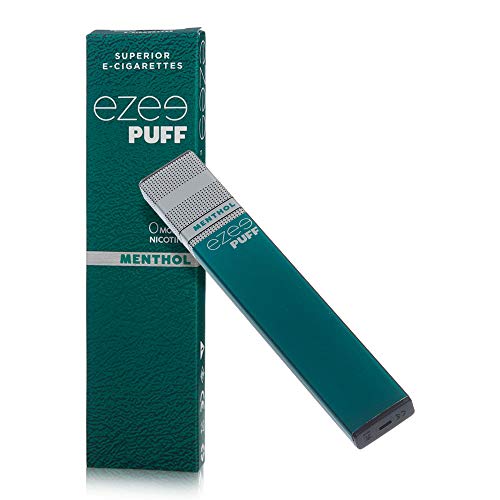 Ezee Puff Cigarrillo Electrónico Desechable sabor a Mentol e-liquido Sin Nicotina y sin Tabaco E-Cigarrillo para vapear 280 mAh Batería Paquete de 2