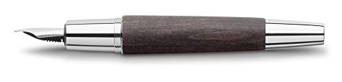 Faber Castell 148221 - Pluma estilográfica E-motion, con cuerpo en madera de peral, trazo F, color negro