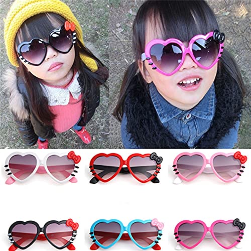 FDNFG Moda niños Gafas de Sol niños Princesa Linda bebé Hola- Gafas al por Mayor Chicos Gilrs Gato Ojo Gafas Gafas de Sol (Lenses Color : Black)