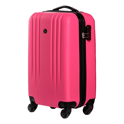 FERGÉ Juego 3 Maletas rigidas Marseille Equipaje de Viaje Dura Spinner Set - 4 Ruedas giratorias Rosa