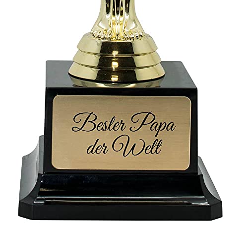 Figura de victoriano "Bester Papa der Welt", trofeo victor, 26,5 cm de alto, con aspecto de premio cinematográfico, copa de ganador sobre pedestal, idea de regalo ideal para hombres y mujeres